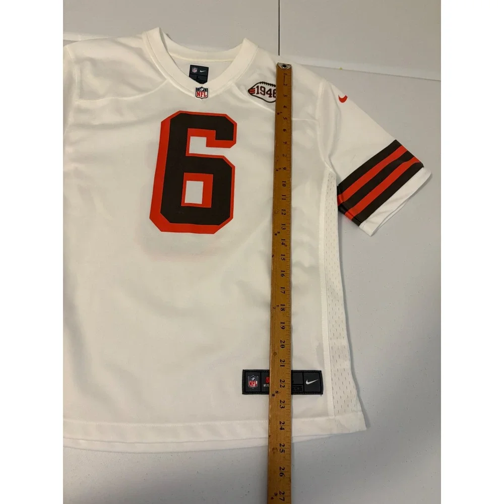 Nike Cleveland Browns Baker Mayfield 6 Jersey White Youth Large 14-16 NFL ww